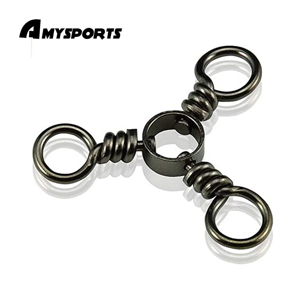 AMYSPORTS High Strength Fishing Swivels Barrel Solid Ring Barrel Fishing  Swivel Rolling Fishing Tackle Line Connector Saltwater Freshwater Stainless