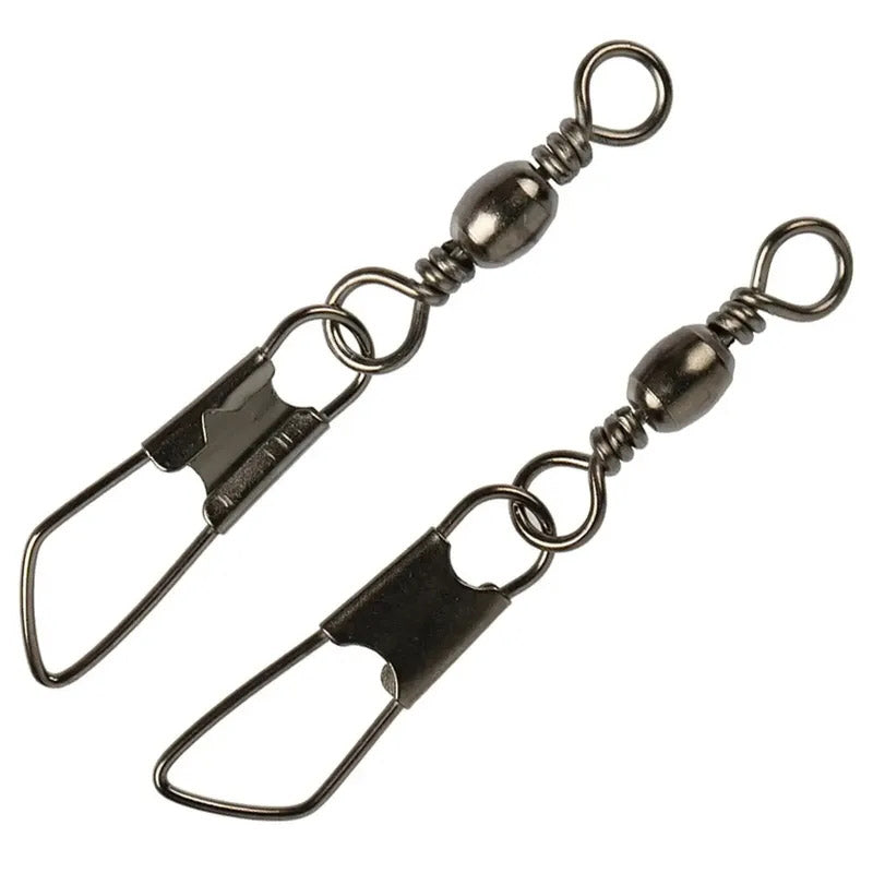 PATIKIL Fishing Barrel Swivels with Safety Snap, Carbon Steel