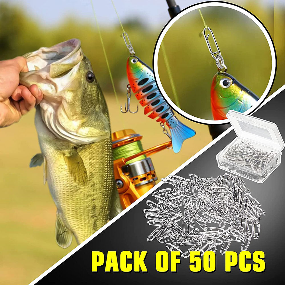 AMYSPORTS Stainless Steel Snap Swivel Saltwater High Strength Snaps Fishing Barrel Line Connector Fishing Swivels Barrel Safety Snap Fishing Tackle