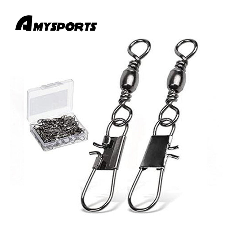 25Pcs Rolling Barrel Swivels Heavy Duty Accessories High Strength Small Clip  Connectors Stainless Steel Fishing - 6 6 